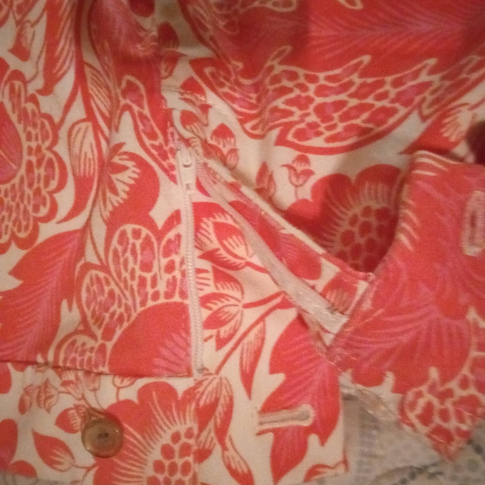 J. Crew High Waist Red and White Floral Shorts - Picture 6 of 7